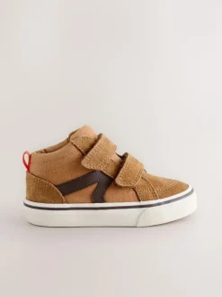Best Next Suede Touch Fastening High Top Trainers Tan Brown
