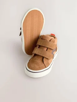 Best Next Suede Touch Fastening High Top Trainers Tan Brown