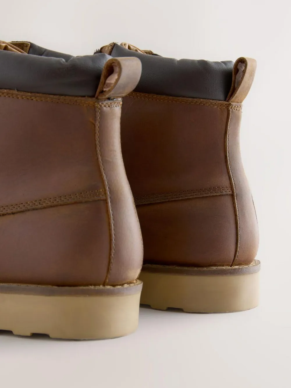 Next Tall Apron Wedge Boots Tan Brown