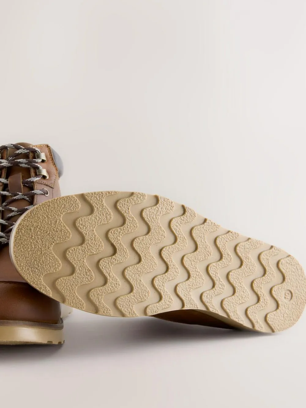 Next Tall Apron Wedge Boots Tan Brown