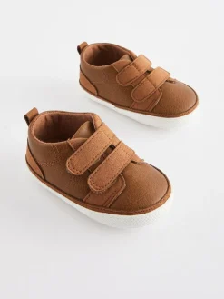 Next Tan Brown Touch Fastening Baby Trainers (0-2mths)^BOY Sneakers|Sneakers