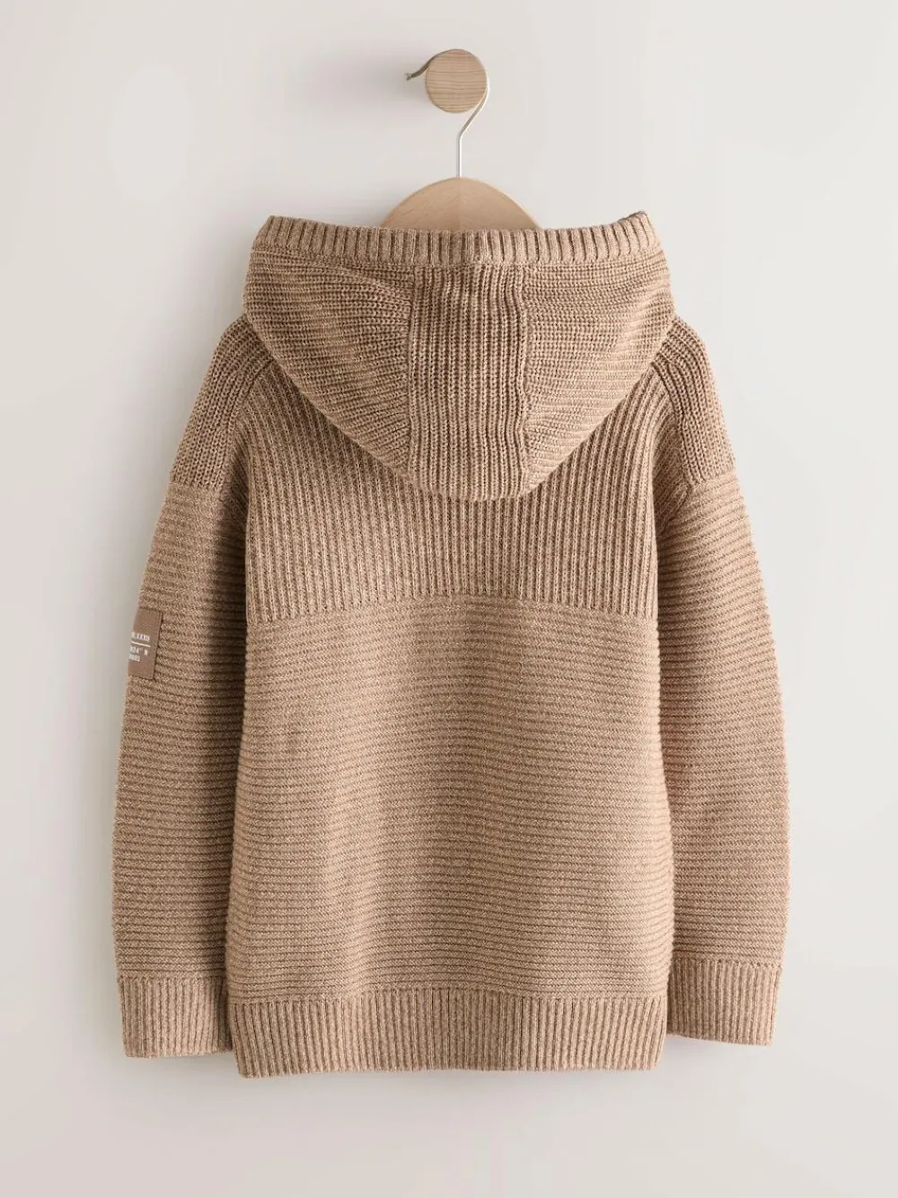 Next Tan Brown Utility Knitted Hoodie (3-16yrs)^BOY Sweatshirts & Hoodies|Knitwear & Sweaters