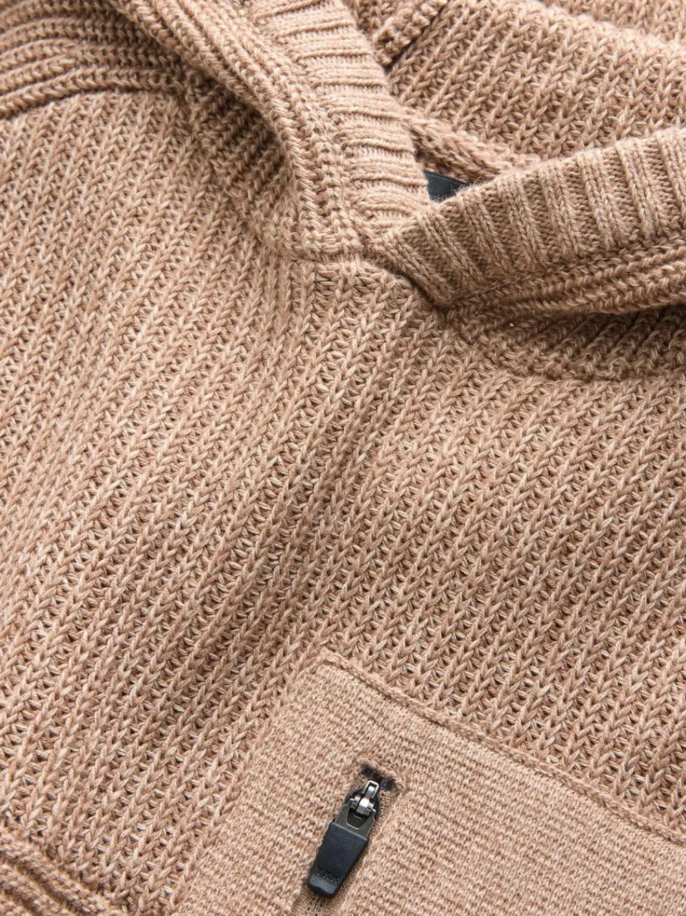 Next Tan Brown Utility Knitted Hoodie (3-16yrs)^BOY Sweatshirts & Hoodies|Knitwear & Sweaters