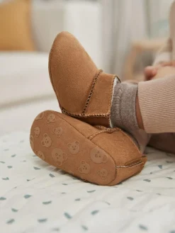 Next Tan Brown Warm Lined Baby Boots (0-2mths)^BOY Baby Boots|Boots