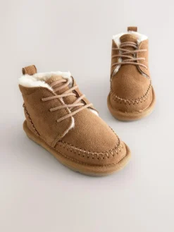 Next Tan Brown Warm Lined Suede Boots^BOY Boots|Boots