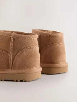 Outlet Next Wide Fit (G) Suede Pull On Boots Tan Brown Water Repellent