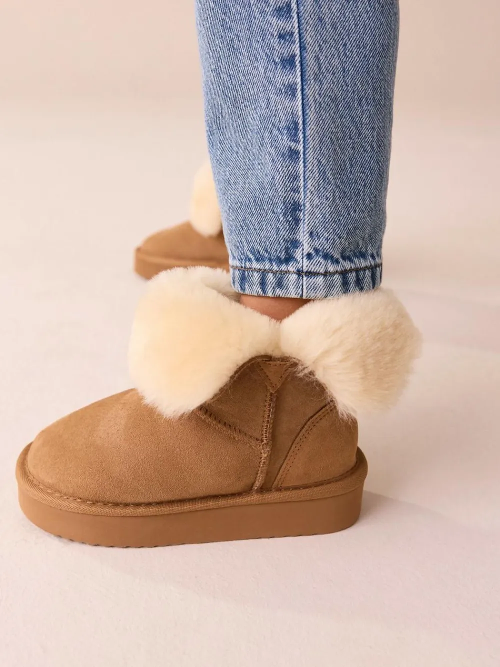 Next Tan Brown Water Repellent Suede True Sheepskin Boots^ Boots & Wellies