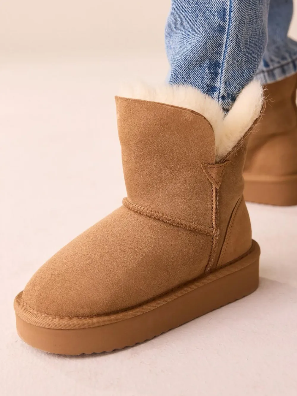 Next Tan Brown Water Repellent Suede True Sheepskin Boots^ Boots & Wellies