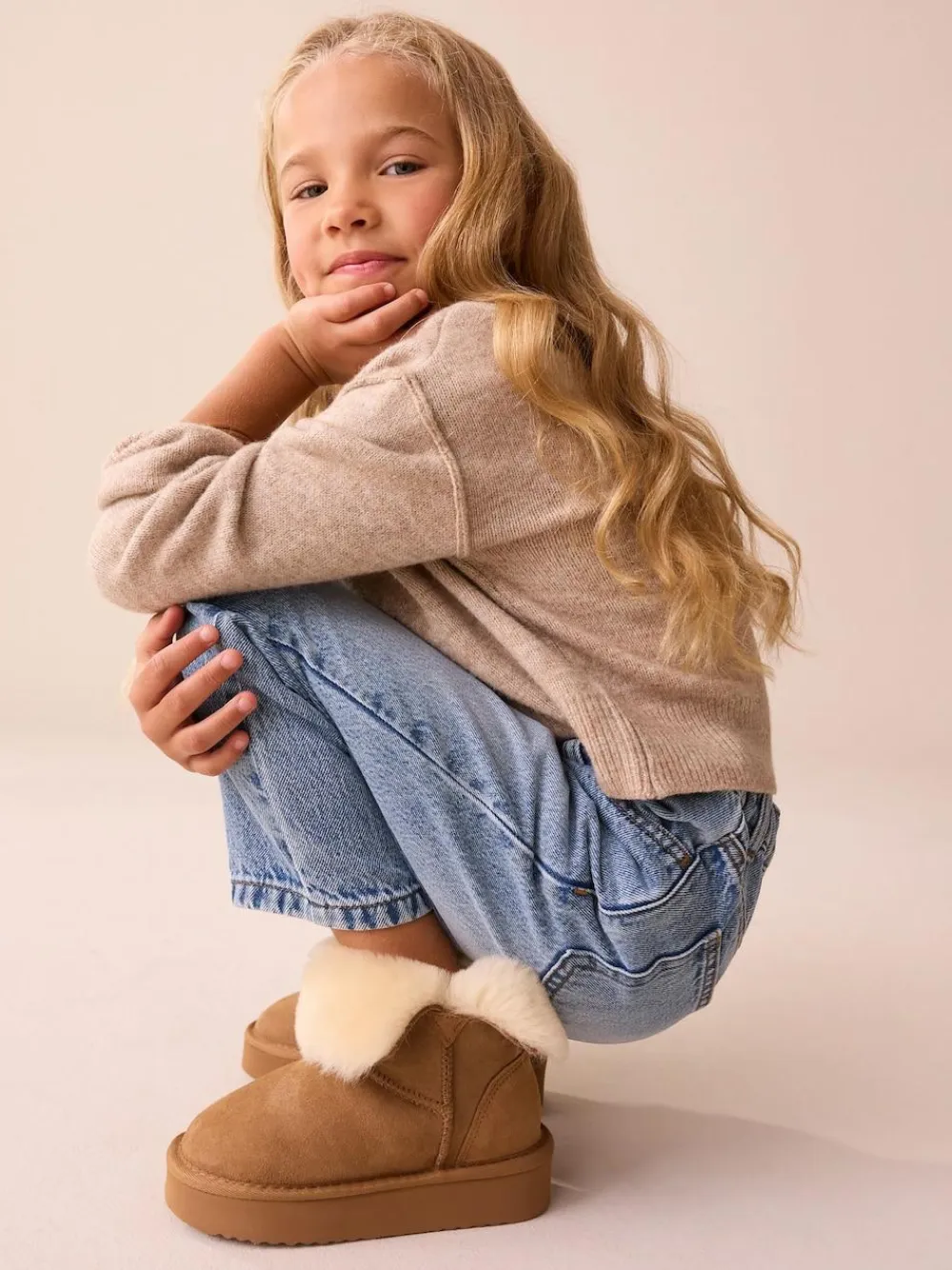 Next Tan Brown Water Repellent Suede True Sheepskin Boots^ Boots & Wellies