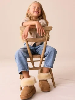 Next Tan Brown Water Repellent Suede True Sheepskin Boots^ Boots & Wellies