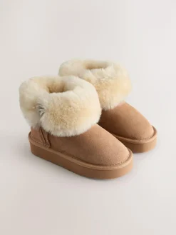 Next Tan Brown Water Repellent Suede True Sheepskin Boots^ Boots & Wellies