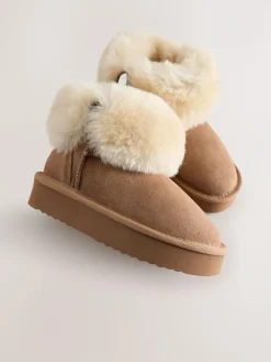 Next Tan Brown Water Repellent Suede True Sheepskin Boots^ Boots & Wellies