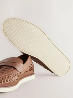 New Next Weave Loafers Tan Brown
