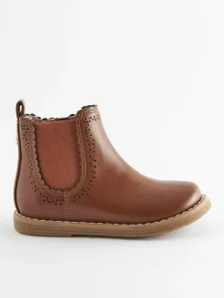 Next Wide Fit (G) Chelsea Ankle Boots Tan Brown