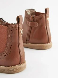 Next Wide Fit (G) Chelsea Ankle Boots Tan Brown