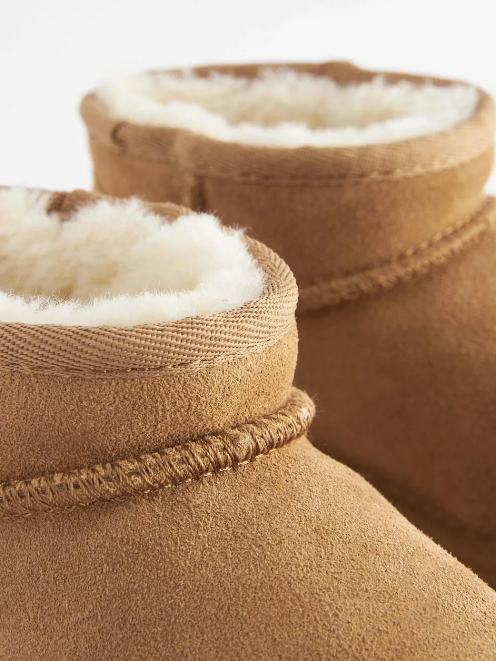 Outlet Next Wide Fit (G) Flatform Mini Warm Lined Water Repellent Suede Pull-On Boots Tan Brown