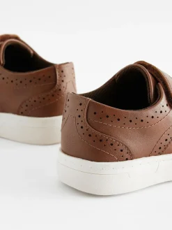 Next Wide Fit (G) Touch Fastening Brogue Shoes^BOY Shoes|Occasionwear