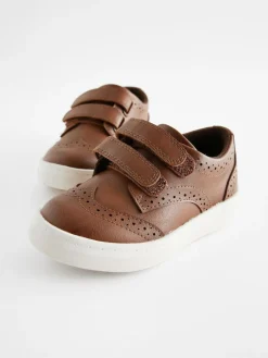 Next Wide Fit (G) Touch Fastening Brogue Shoes^BOY Shoes|Occasionwear