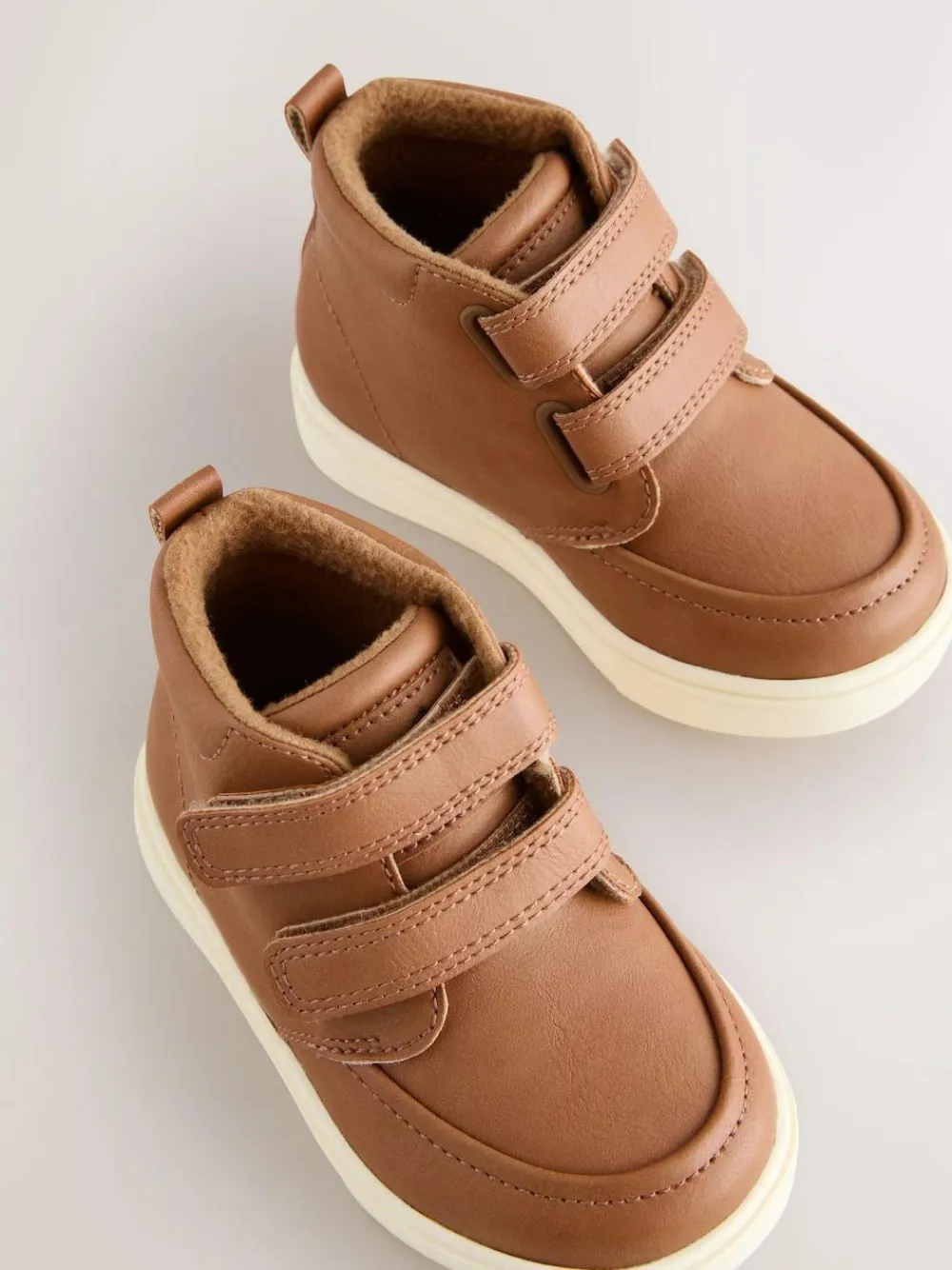 Best Next Wide Fit (G) Warm Lined Touch Fastening Boots Tan Brown