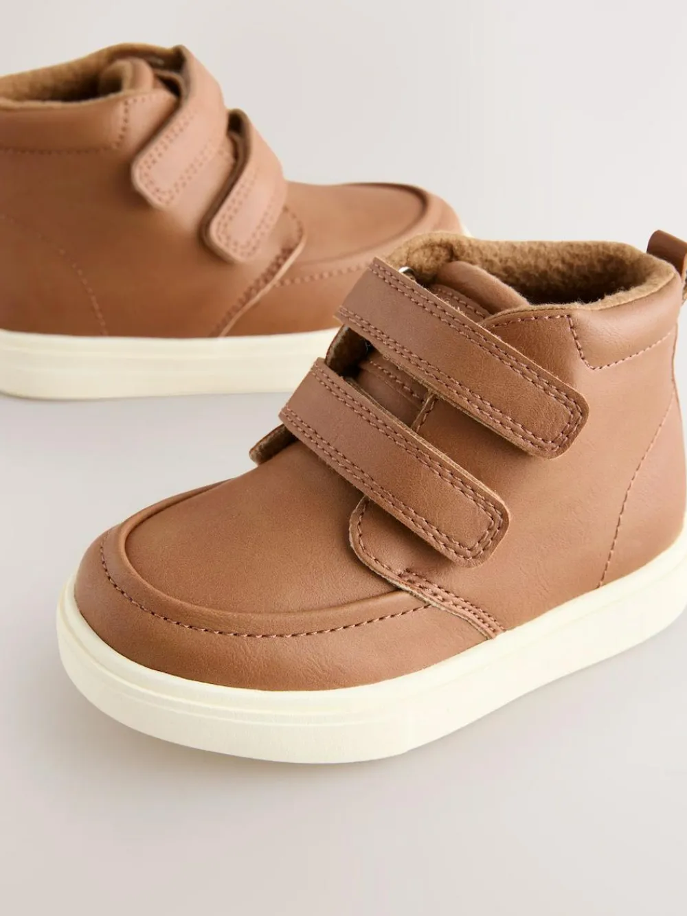 Best Next Wide Fit (G) Warm Lined Touch Fastening Boots Tan Brown