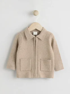 Next Zip front knitted Shacket (0mths-2yrs)^BOY Baby Winter Clothing|Knitwear