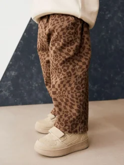 Next Tan Leopard Print Printed Pull On Wide Trousers (3mths-7yrs)^BOY Pants & Leggings|Joggers