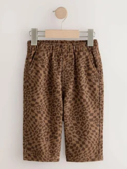 Next Tan Leopard Print Printed Pull On Wide Trousers (3mths-7yrs)^BOY Pants & Leggings|Joggers