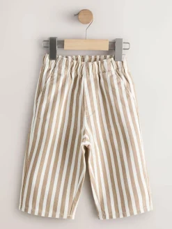 Clearance Next Tan/White Stripe Printed Pull On Wide Trousers (3mths-7yrs)