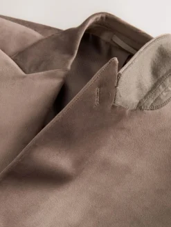 Next Taupe Slim Fit Self Lapel Velvet Blazer