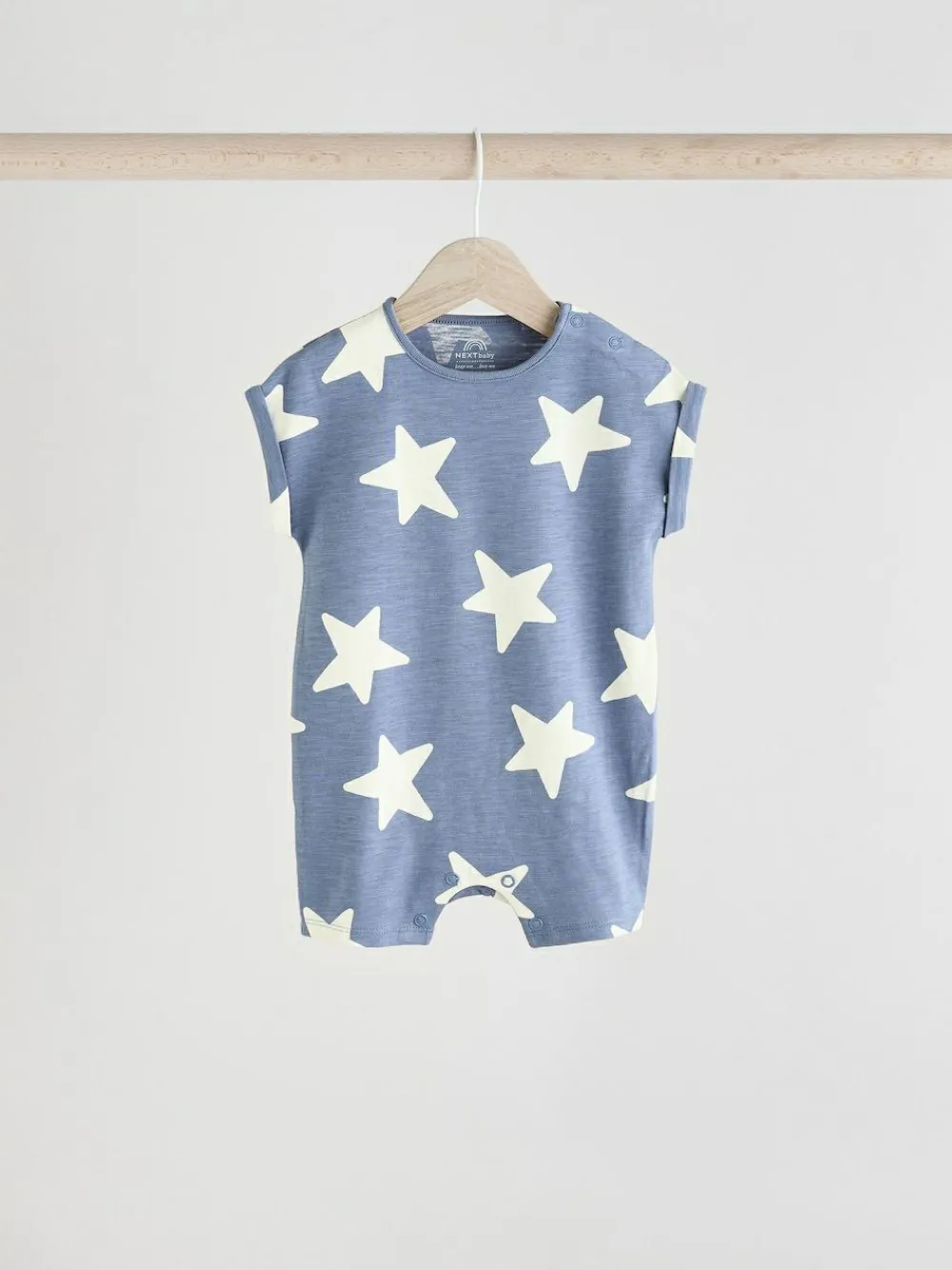 Best Next Teal Blue 100% Cotton Baby Rompers 4 Pack