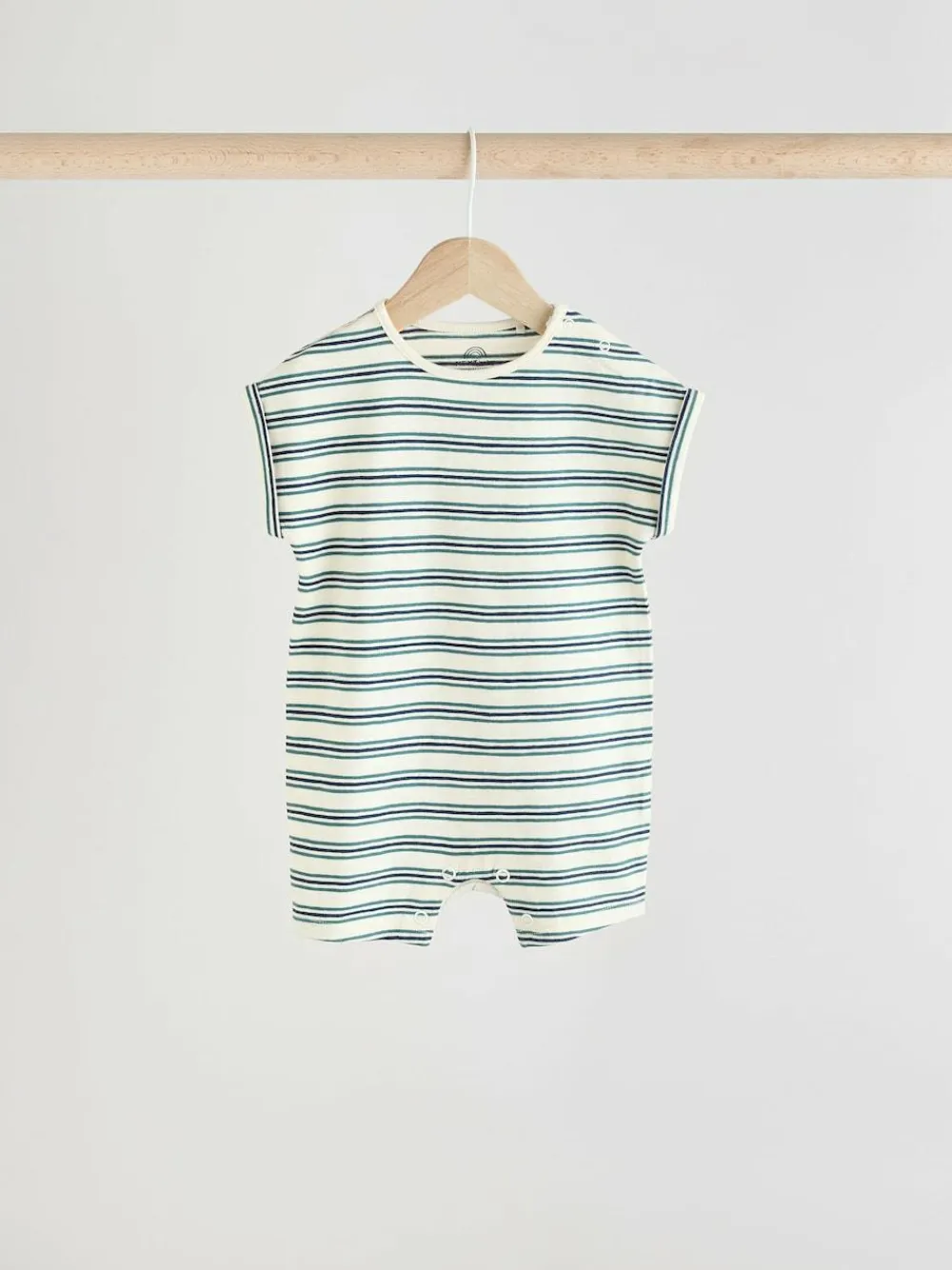 Best Next Teal Blue 100% Cotton Baby Rompers 4 Pack