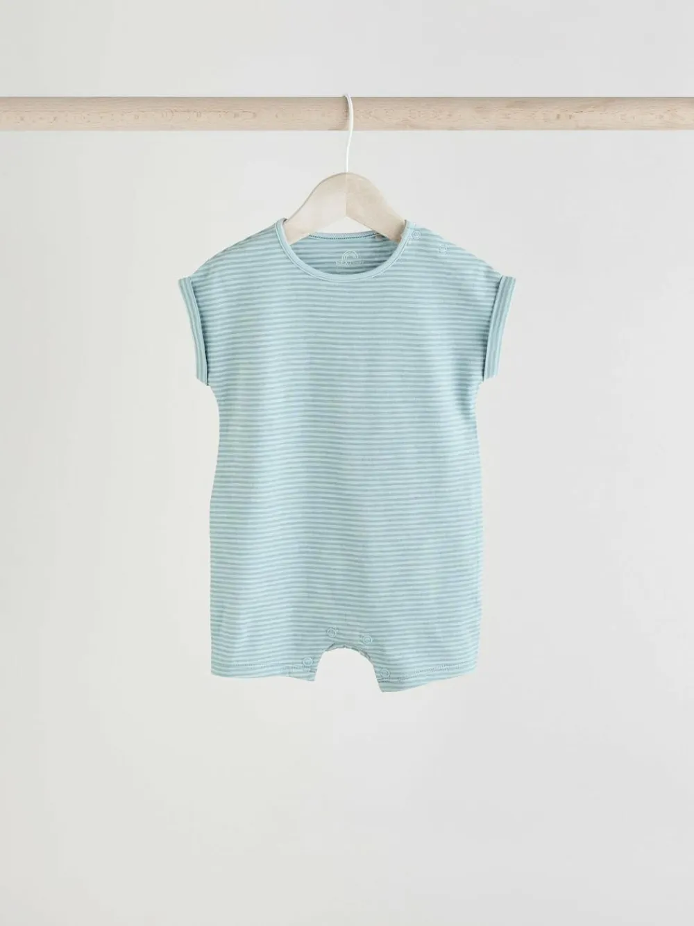 Best Next Teal Blue 100% Cotton Baby Rompers 4 Pack