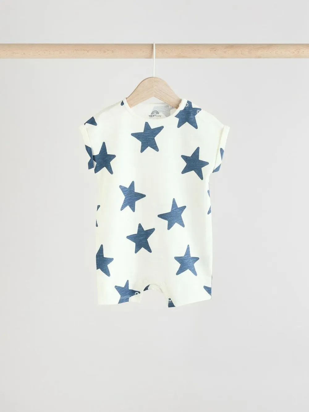 Best Next Teal Blue 100% Cotton Baby Rompers 4 Pack