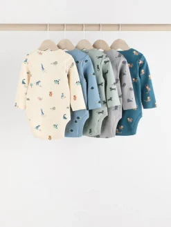 Next Teal Blue 5 Pack Baby Bodysuits