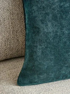 Next Teal Blue 45 x 45cm Soft Velour Cushion^ Cushions & Throws