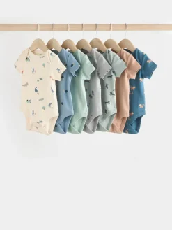 Discount Next Teal Blue Baby 100% Cotton Bodysuits 7 Pack