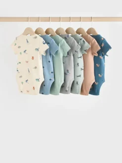 Discount Next Teal Blue Baby 100% Cotton Bodysuits 7 Pack
