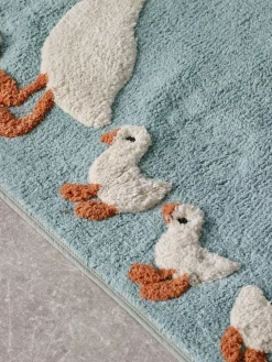Next Teal Blue Goose And Friends 100% Cotton Runner Bath Mat^ Towels & Bathmats