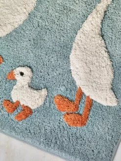 Sale Next Teal Blue Goose And Friends 100% Cotton Shower Mat