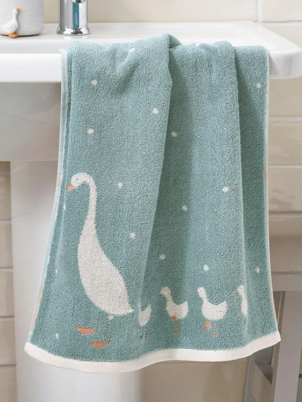 Hot Next Teal Blue Goose And Friends 100% Cotton Towel