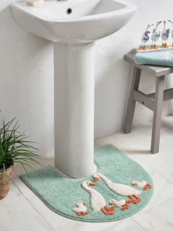 Next Teal Blue Goose And Friends 100% Cotton Pedestal Mat^ Towels & Bathmats