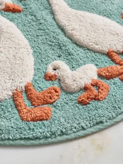 Next Teal Blue Goose And Friends 100% Cotton Pedestal Mat^ Towels & Bathmats