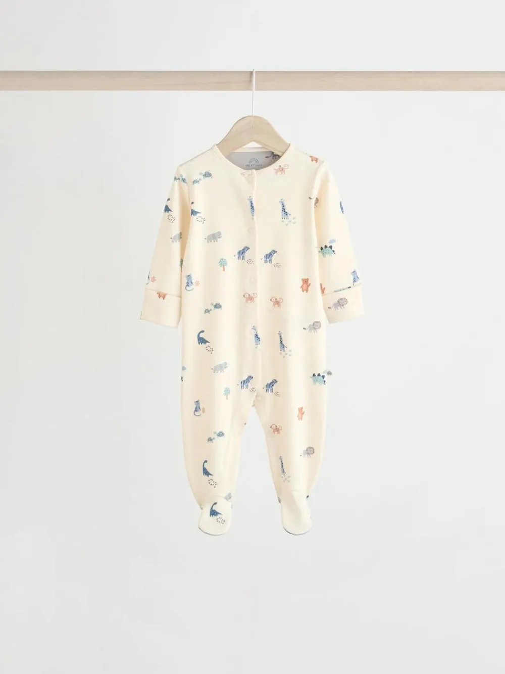 Next Teal Blue Patterned Baby Sleepsuits 5 Pack (0-2yrs)