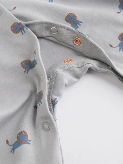 Next Teal Blue Patterned Baby Sleepsuits 5 Pack (0-2yrs)