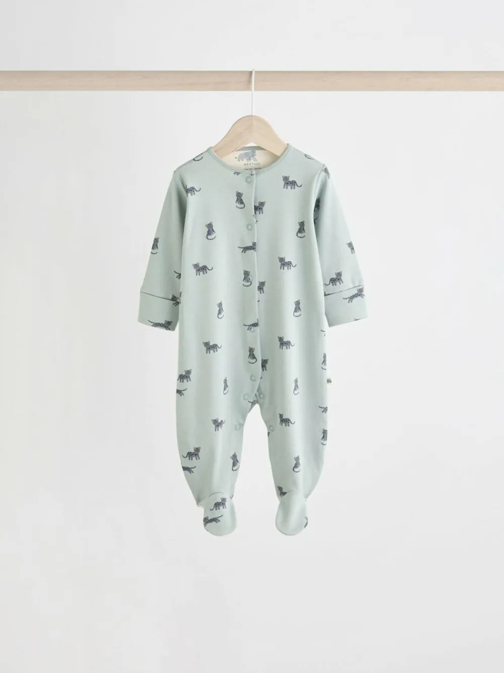 Next Teal Blue Patterned Baby Sleepsuits 5 Pack (0-2yrs)