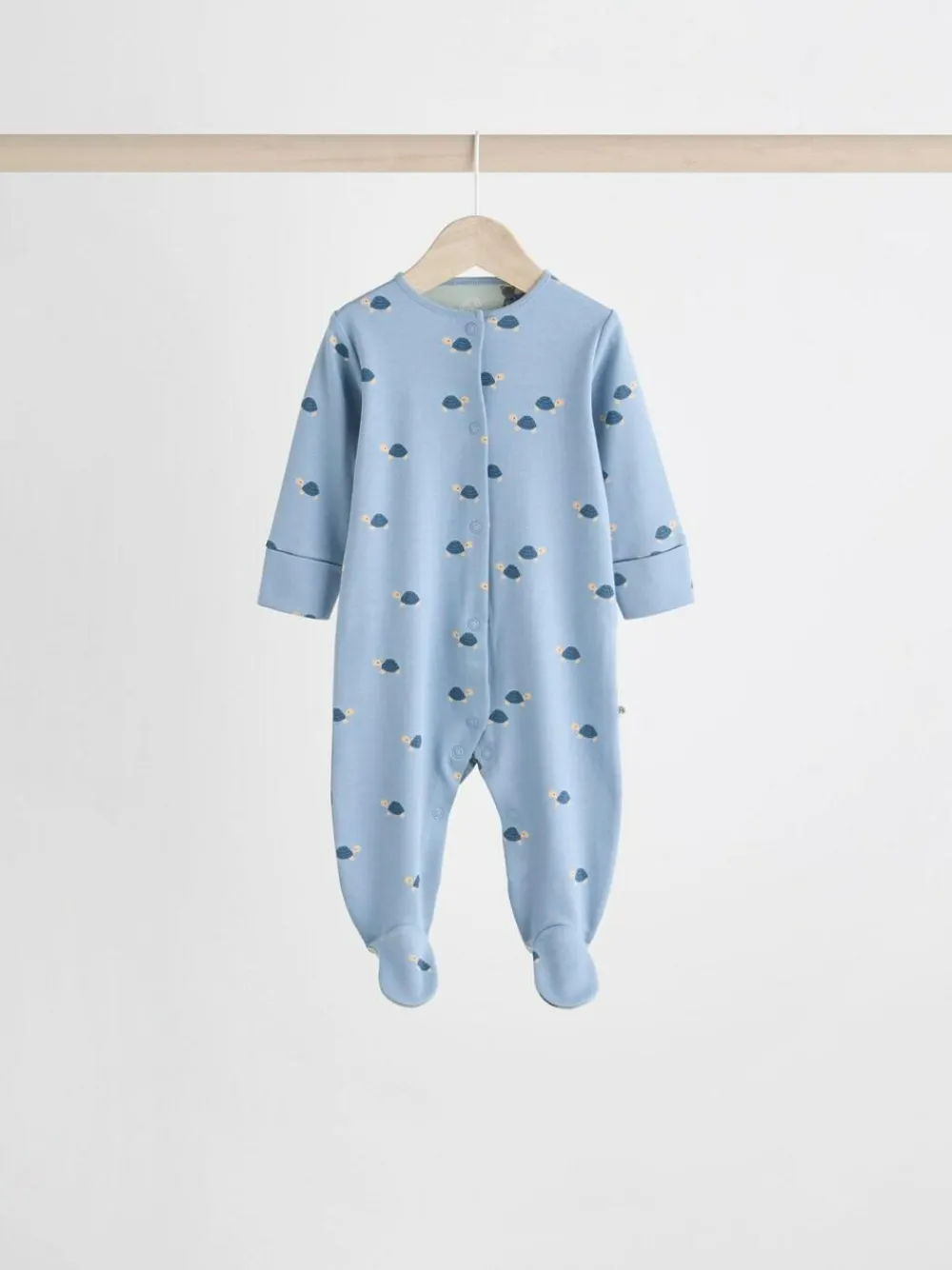 Next Teal Blue Patterned Baby Sleepsuits 5 Pack (0-2yrs)