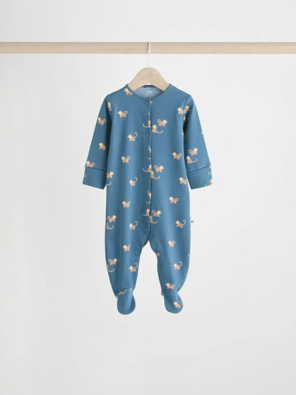 Next Teal Blue Patterned Baby Sleepsuits 5 Pack (0-2yrs)