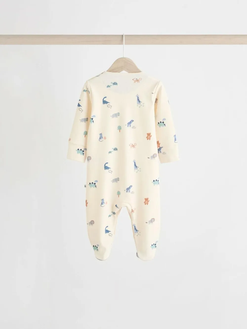 Next Teal Blue Patterned Baby Sleepsuits 5 Pack (0-2yrs)
