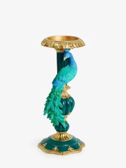Next Teal Blue Peacock Candle Holder Pillar