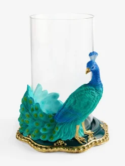 Next Teal Blue Peacock Candle Holder Hurricane^ Candle Holders & Lanterns